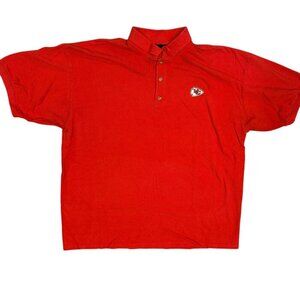 Reebok Kansas City Chiefs NFL Football Red Polo Shirt Short Sleeve XL